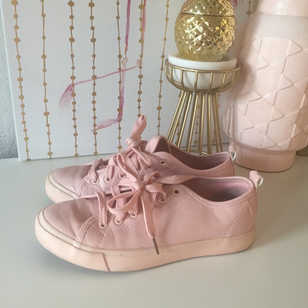 Millennial Blush Pink Faux Leather Sneakers